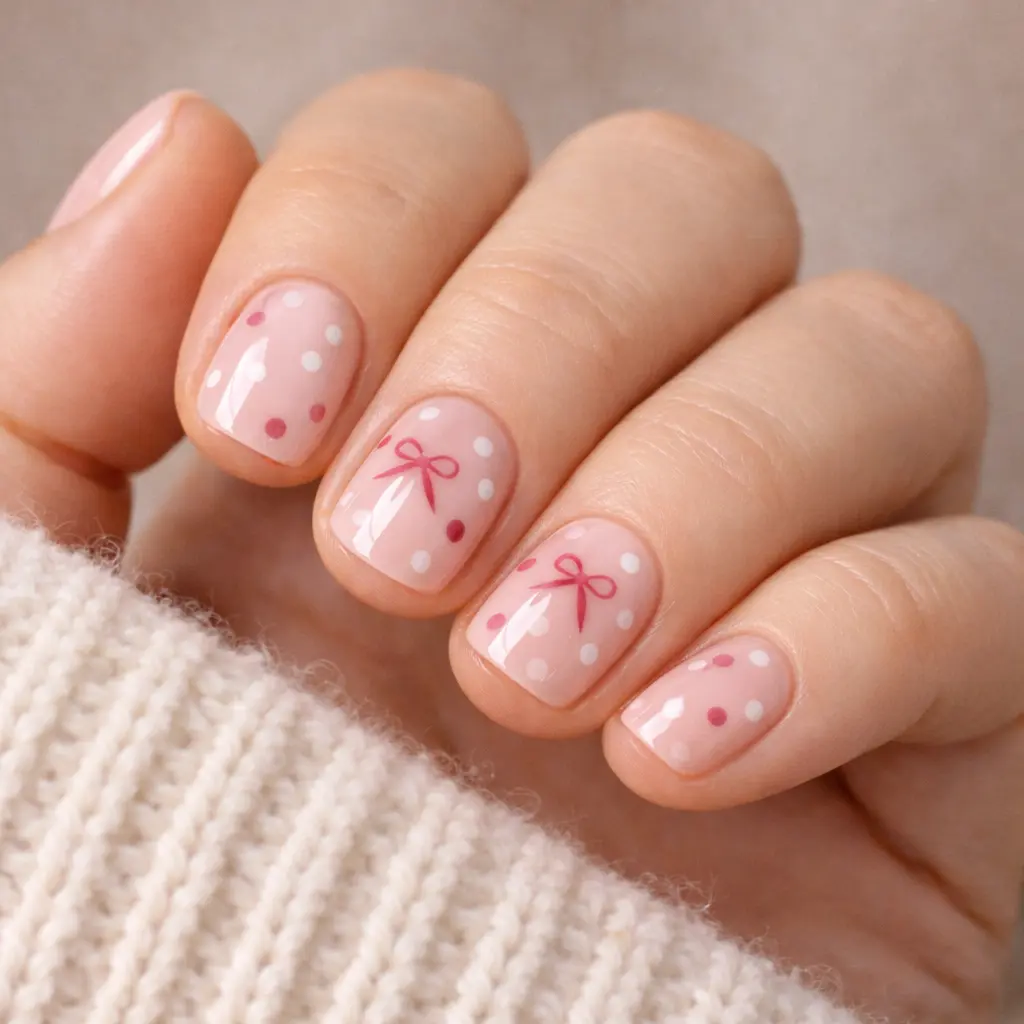 playful valentines nail art for short nails