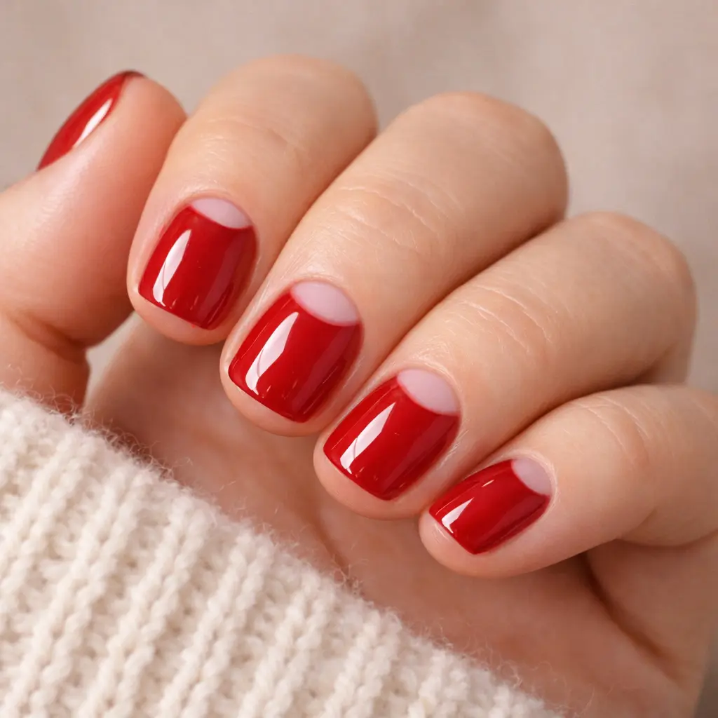 modern red valentines nails for short nails