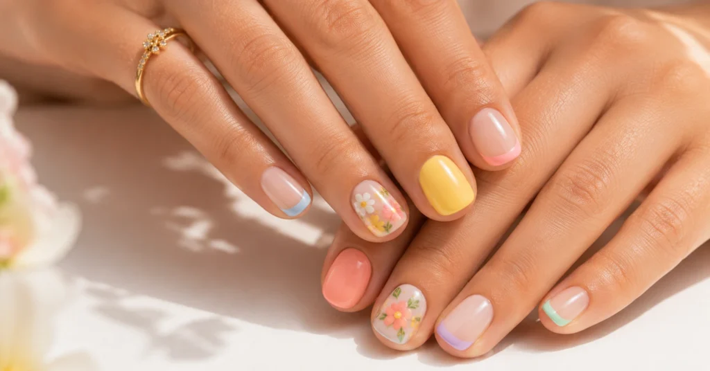 Best Summer Nails 2026 for Short Nails with trendy pastel French tips and glossy manicure