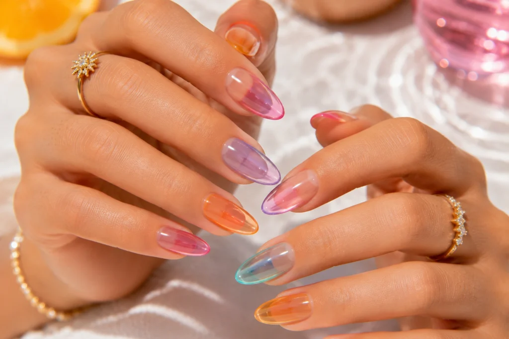 Colorful jelly nails trend for Summer 2026