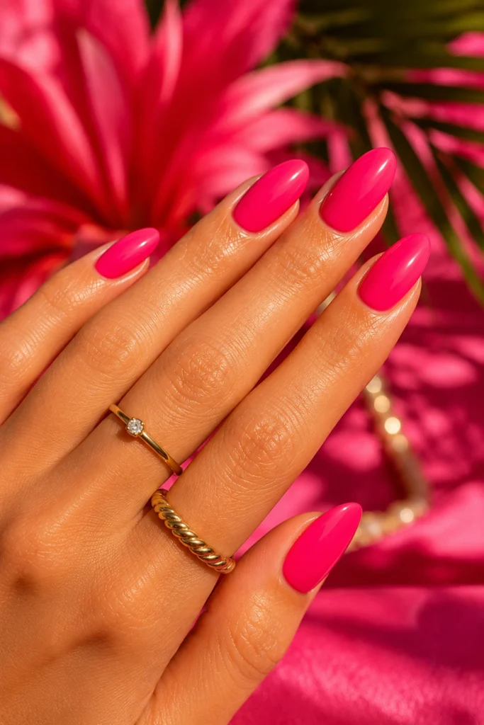 Hot pink and fuchsia summer nail colors for 2026