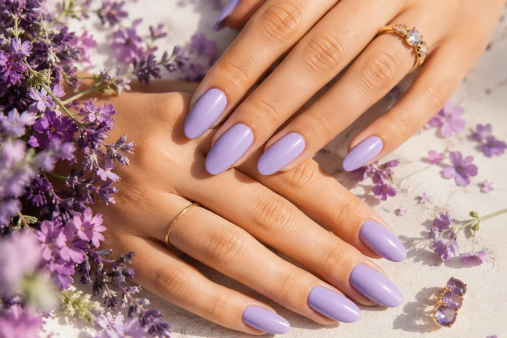 Lavender pastel nail colors for summer 2026.