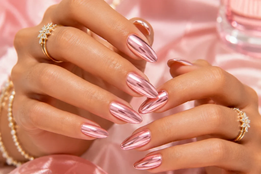 Pink chrome nails for summer 2026